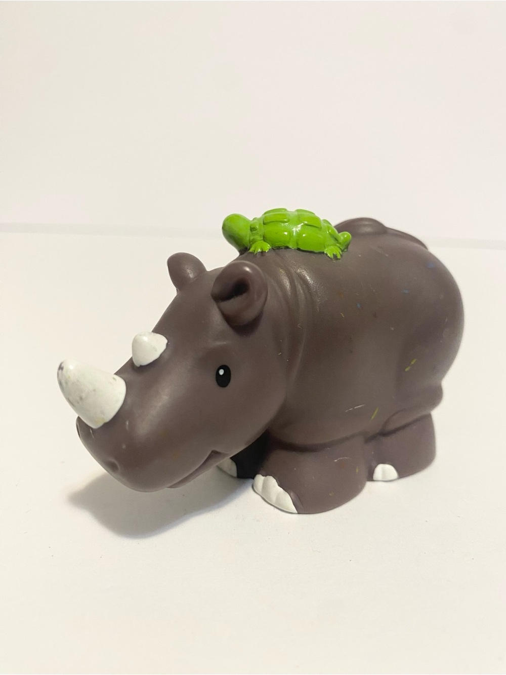 Little People Rhino Animal Dark Grey Figure w Turtle Zoo Safari Toy 4/$20 🛑